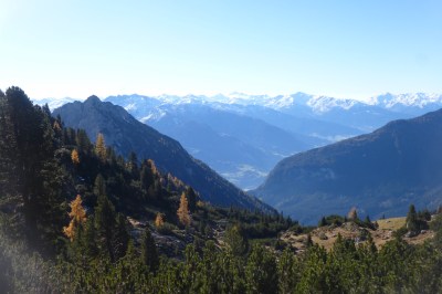The view across towards the Dolomites